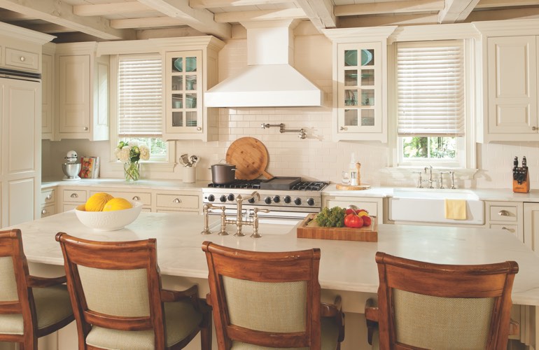 Kitchen Blinds In Honolulu, HI Blinds covering the windows of a modern kitchen